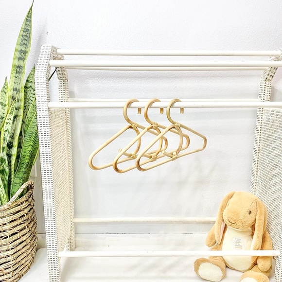 Set of 3 rattan kids hangers